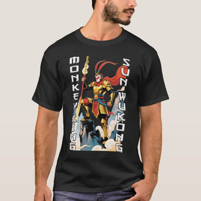 Monkey King Comic Men Black T-Shirt (Front)