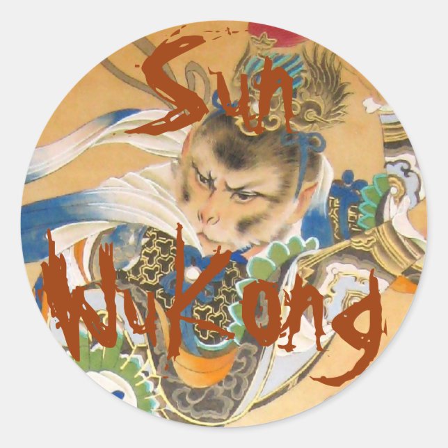 Monkey King Sun WuKong round stickers (Front)