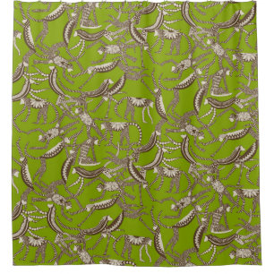 monkey lime shower curtain