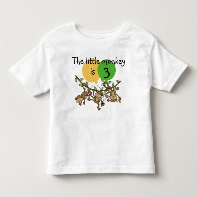 Monkey Little Swinge Customisable Birthday T-shirt (Front)