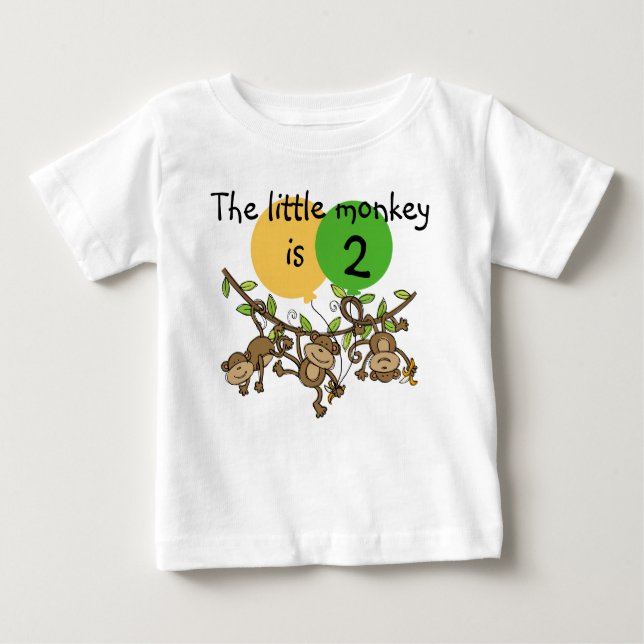 Monkey Little Swinge Customisable Birthday T-shirt (Front)