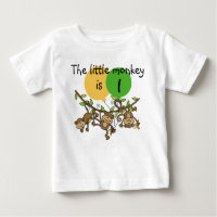 Monkey Little Swinge Customisable Birthday T-shirt