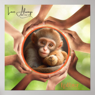 MONKEY LOVE ALWAYS WINS WALL ART