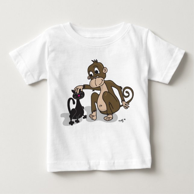 Monkey Love Cat Baby T-Shirt (Front)
