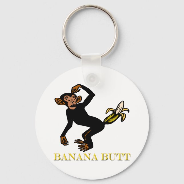 Monkey Love Fling Poo Funny Key Ring (Front)