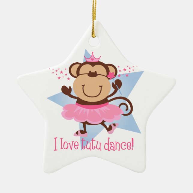 Monkey Love Tutu Dance Ornament (Front)