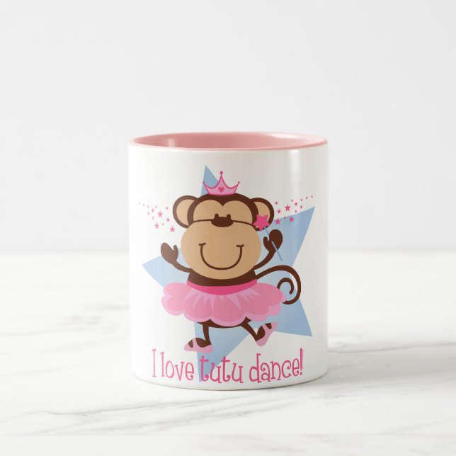 Monkey Love Tutu Dance Two-Tone Coffee Mug (Center)