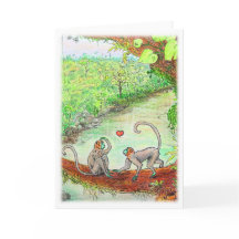 Monkey Love Valentine's Greeting Card