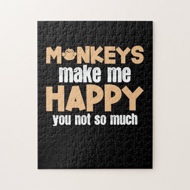 Monkey Makes Me Happy Jigsaw Puzzle (Vertical)