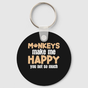 Monkey Makes Me Happy Key Ring