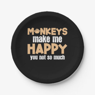 Monkey Makes Me Happy Paper Plate