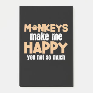 Monkey Makes Me Happy Post-it Notes