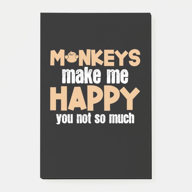 Monkey Makes Me Happy Post-it Notes (Front)