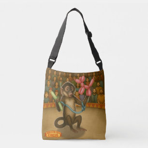 Monkey making balloon animals crossbody bag