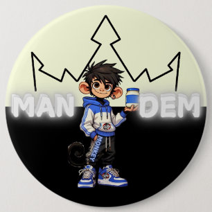 Monkey - Mandem Collection -SVBK- SILVERBCKK TTV  6 Cm Round Badge