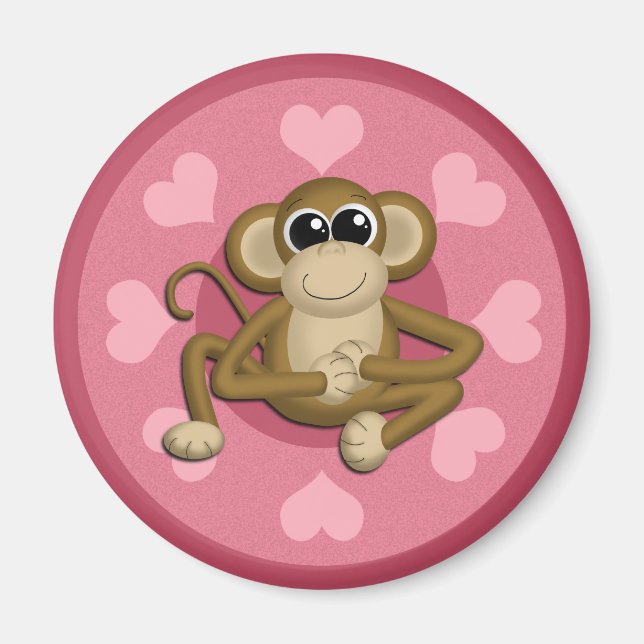 Monkey Me Pink Love magnet (Front)