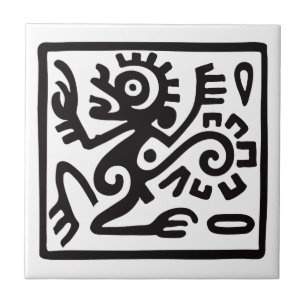 Monkey, Mexican hieroglyph(Maya) Tile