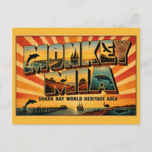 Monkey Mia Western Australia Dolphin Beach Postcard