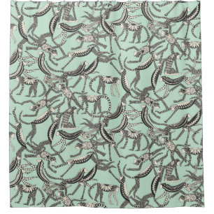 monkey mint shower curtain