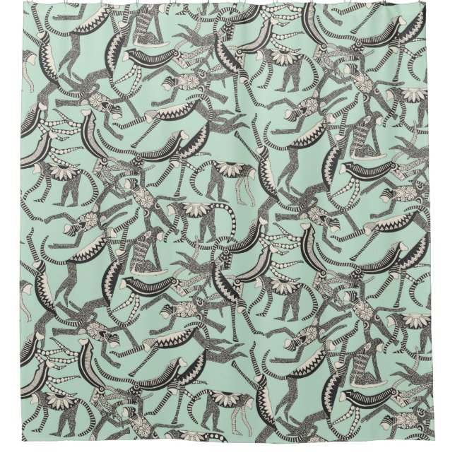 monkey mint shower curtain (Front)