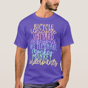 Monkey Monkey Underpants Rainbow Fan Quote Black  T-Shirt
