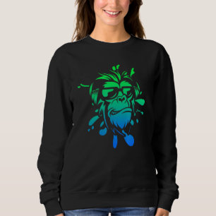 Monkey Monkey With Dj Headphones And Sunglasses Id Sweatshirt