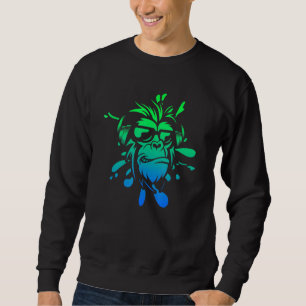 Monkey Monkey With Dj Headphones And Sunglasses Id Sweatshirt