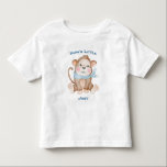 Monkey Monogram Baby Boy Grandson Toddler T-Shirt<br><div class="desc">Cute sitting monkey wearing a blue scarf,  "Nana's Little" text is curved above and is a template created for you with a name under monkey.</div>