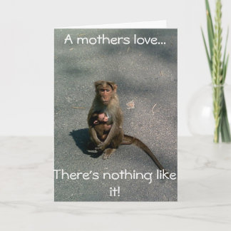 Monkey Mothers Day/Birthday Card Mum
