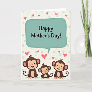 Monkey Mothers Day Love Card