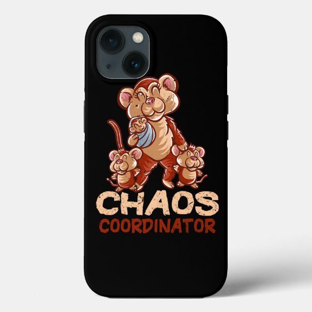 Monkey Mum Chaos Coordinator Mummy Chimpanzee Moth Case-Mate iPhone Case (Back)