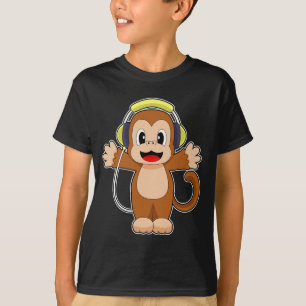 Monkey Musician Headphone Music T-Shirt