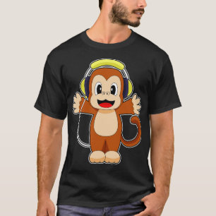 Monkey Musician Headphone Music T-Shirt
