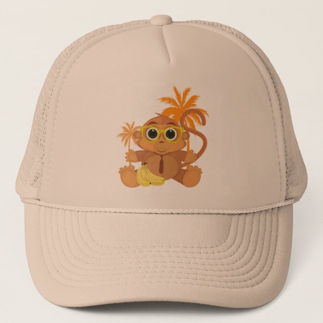 Monkey Nerd Trucker Hat (Front)