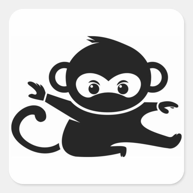 Monkey Ninja Square Sticker (Front)