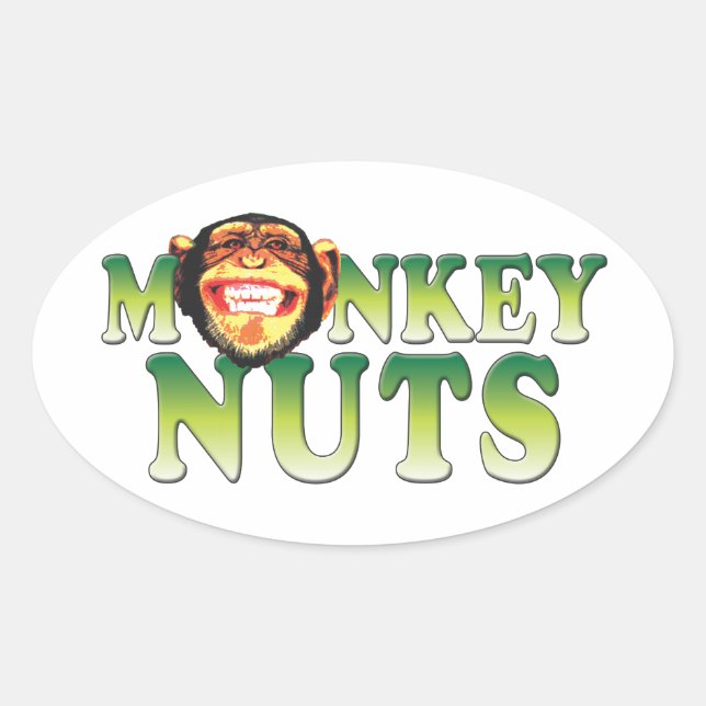 Monkey Nuts Oval Sticker (Front)