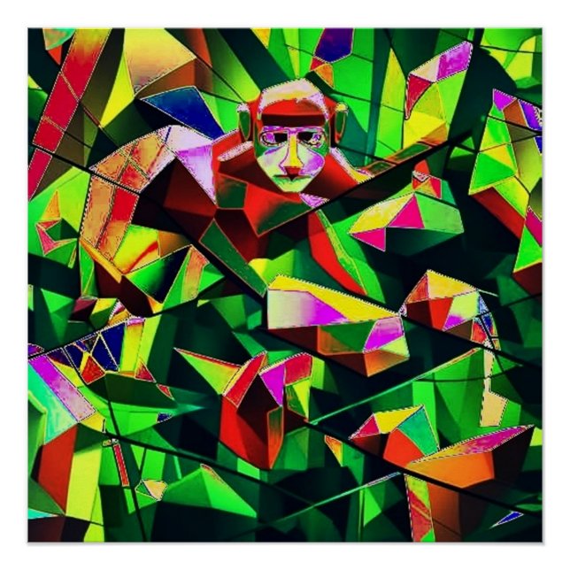 Monkey Observing Poster (Front)