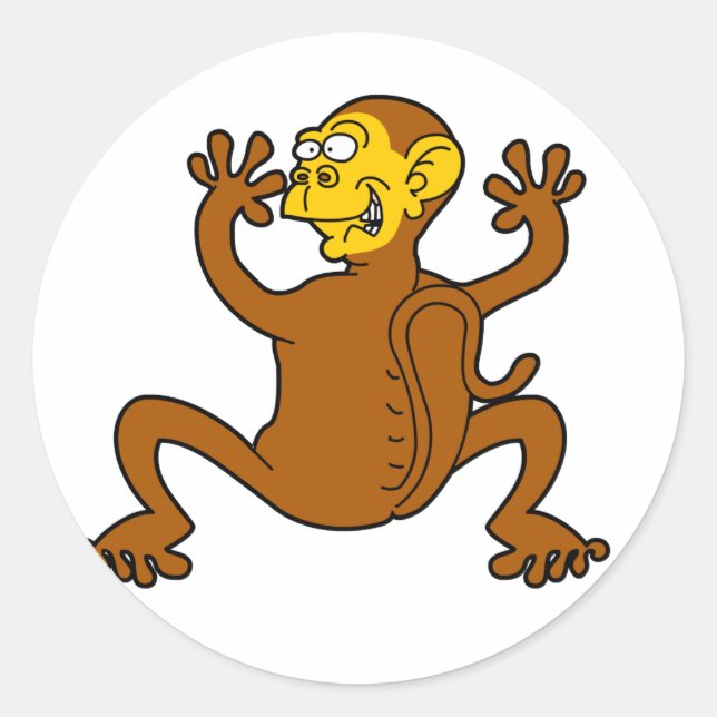 monkey off my back classic round sticker (Front)