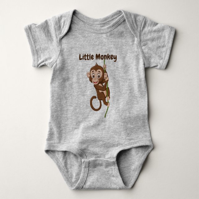 Monkey on a Vine Design Baby Bodysuit (Front)