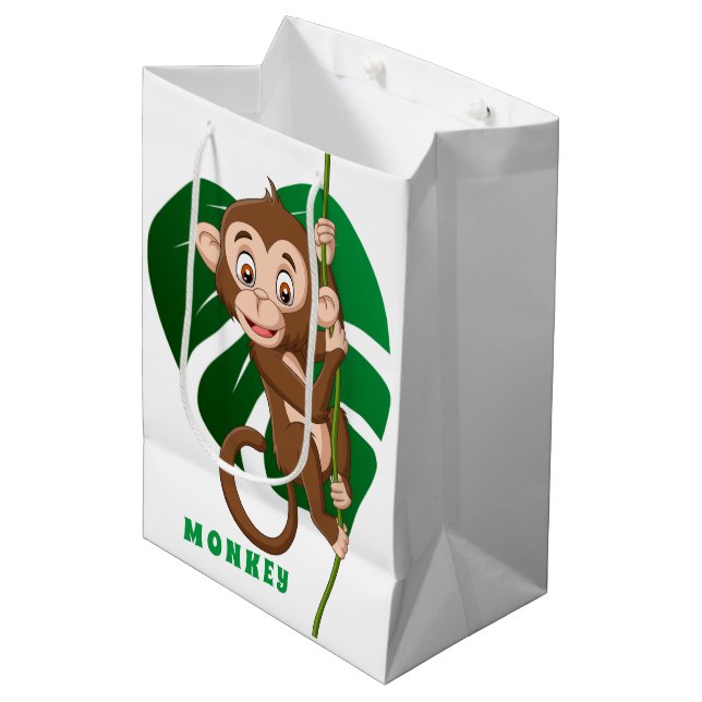 Monkey on a Vine Design Gift Bag (Front Angled)