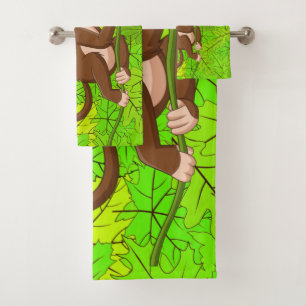 Monkey on a Vine Design Towel Set