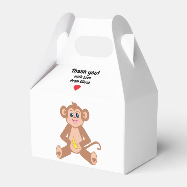 Monkey on a White Background Favour box (Front Side)
