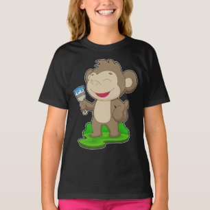 Monkey Painter Paint brush Painting T-Shirt