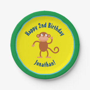 Monkey Paper Plates Animal Birthday Party