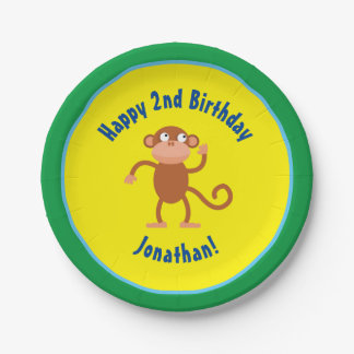 Monkey Paper Plates Animal Birthday Party