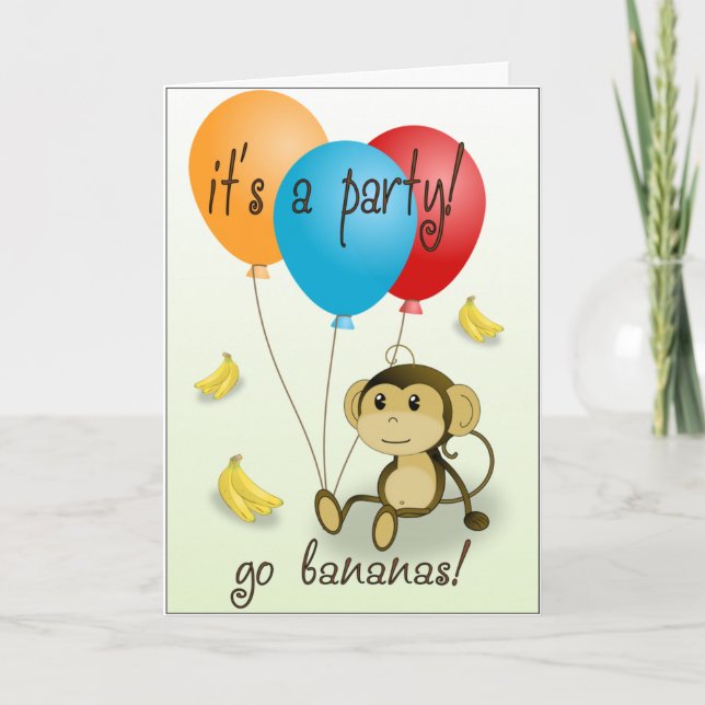 Monkey Party Invitation - Kids (Front)