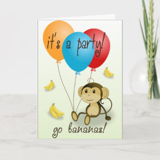 Monkey Party Invitation - Kids