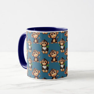 Monkey Pattern Design Green  Mug