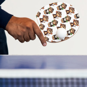 Monkey Pattern Design White  Ping Pong Paddle