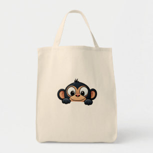  Monkey Peeking Tote Bag